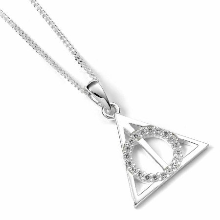 (image for) Harry Potter Sterling Silver Crystal Necklace Deathly Hallows