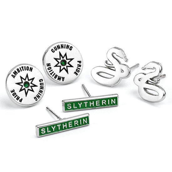 (image for) Harry Potter Silver Plated Earring Set Slytherin