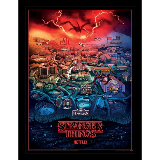 (image for) Stranger Things Framed Picture 16 x 12 Hawkins