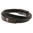 (image for) Rangers FC Black IP Leather Bracelet