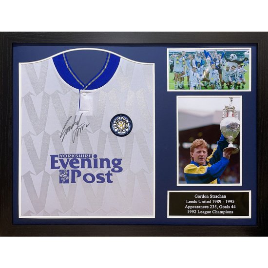 (image for) Leeds United FC 1992 Strachan Signed Shirt (Framed)