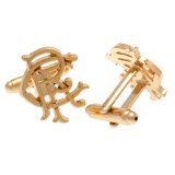 Rangers FC Gold Plated Scroll Crest Cufflinks