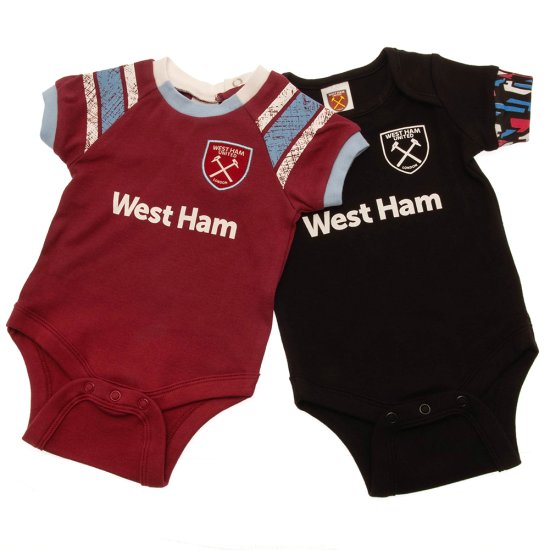(image for) West Ham United FC 2 Pack Bodysuit 3-6 Mths ST