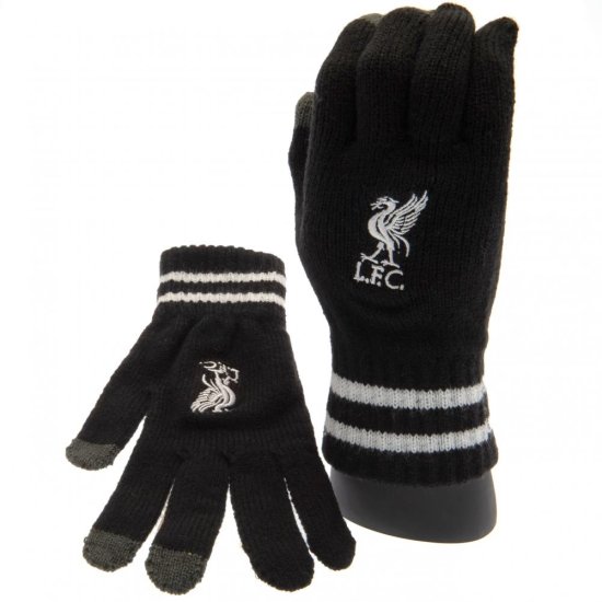 (image for) Liverpool FC Touchscreen Knitted Gloves Youths BK - Click Image to Close