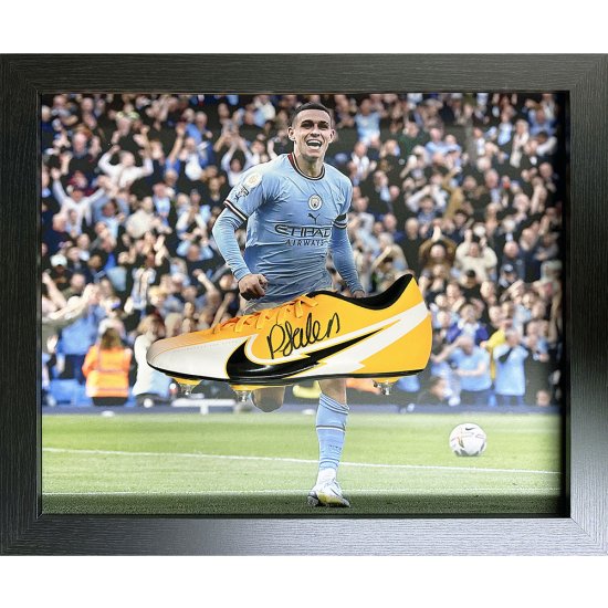 (image for) Manchester City FC Foden Signed Boot (Framed)