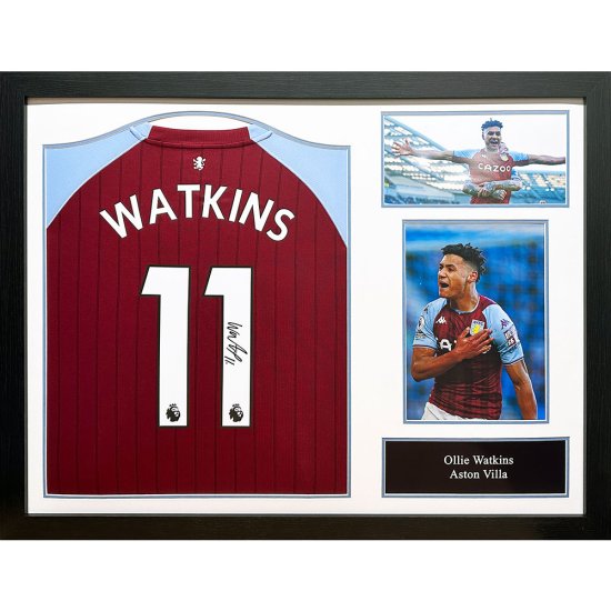 (image for) Aston Villa FC Watkins Signed Shirt (Framed)