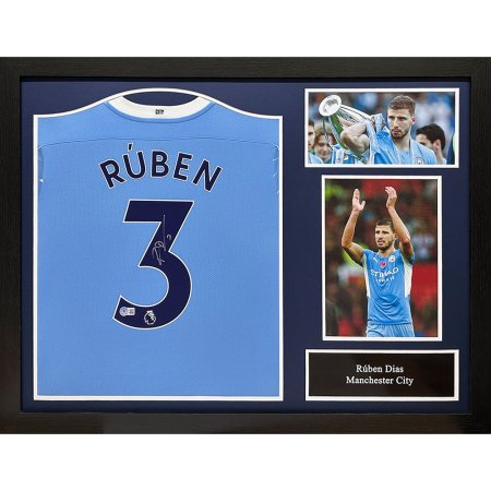 (image for) Manchester City FC Dias Signed Shirt (Framed)