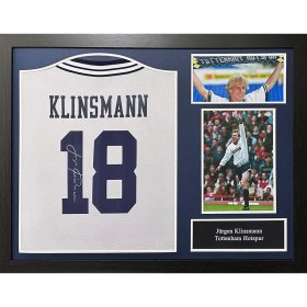 (image for) Tottenham Hotspur FC 1994 Klinsmann Signed Shirt (Framed)