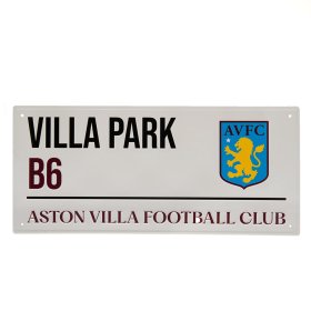 Aston Villa FC White Street Sign