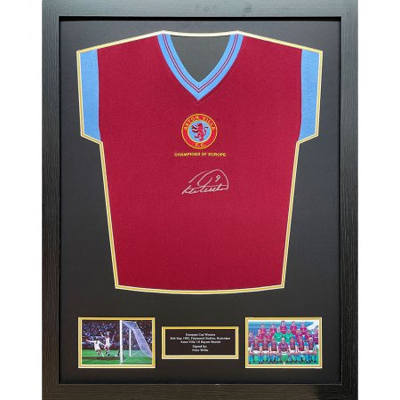 (image for) Aston Villa FC 1982 Withe Signed Shirt (Framed)
