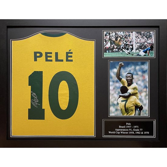 (image for) Brasil 1970 Pele Signed Shirt (Framed)