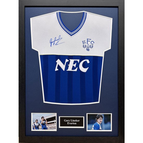 (image for) Everton FC 1986 Lineker Signed Shirt (Framed)