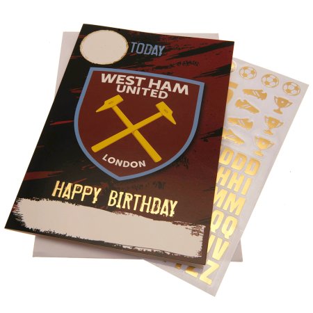 (image for) West Ham United FC Birthday Card With Stickers