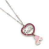 (image for) Barbie Silver Plated Heart & Roller Skate Necklace