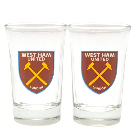 (image for) West Ham United FC 2pk Shot Glass Set - Click Image to Close