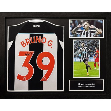 (image for) Newcastle United FC Bruno Guimaraes Signed Shirt (Framed)