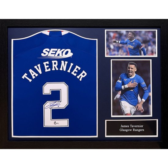 (image for) Rangers FC Tavernier Signed Shirt (Framed)