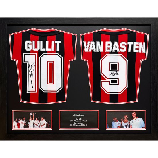 (image for) AC Milan 1988 Gullit & Van Basten Signed Shirts (Dual Framed) - Click Image to Close