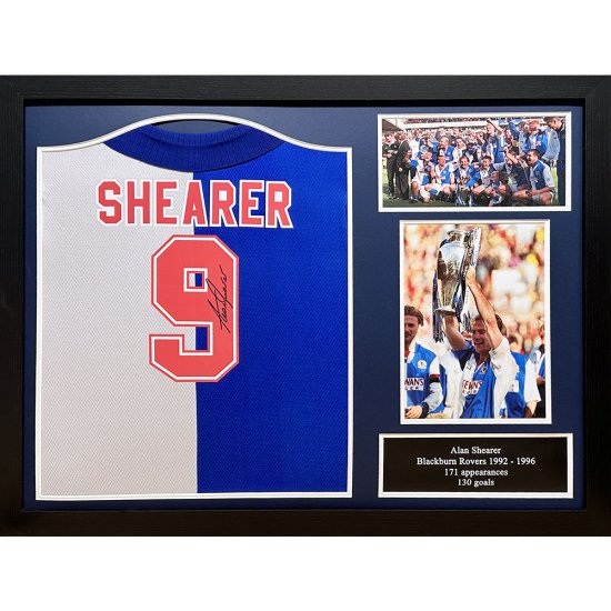 (image for) Blackburn Rovers FC Shearer Signed Shirt (Framed)