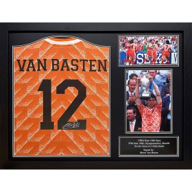 (image for) Netherlands Van Basten Retro Signed Shirt (Framed)