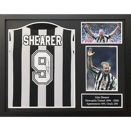 (image for) Newcastle United FC Shearer Signed Shirt (Framed)