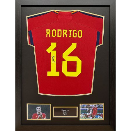 (image for) Spain Rodri Signed Shirt (Framed)