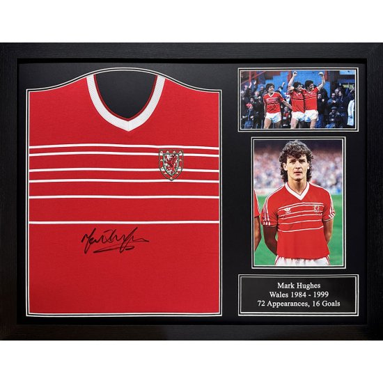 (image for) FA Wales 1984 Hughes Signed Shirt (Framed)