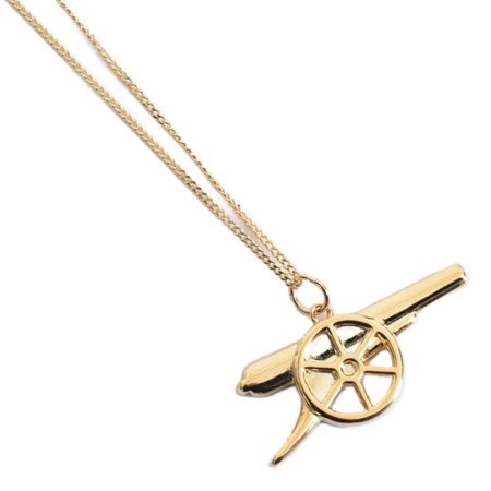 (image for) Arsenal FC 18ct Gold Plated on Silver Cannon Pendant & Chain