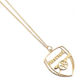 (image for) Arsenal FC 18ct Gold Plated on Silver Crest Pendant & Chain