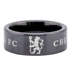 (image for) Chelsea FC Black Ceramic Ring Medium