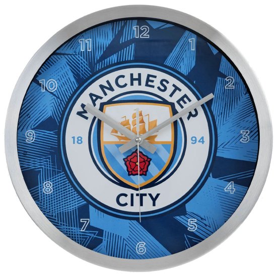 (image for) Manchester City FC Geo Metal Wall Clock
