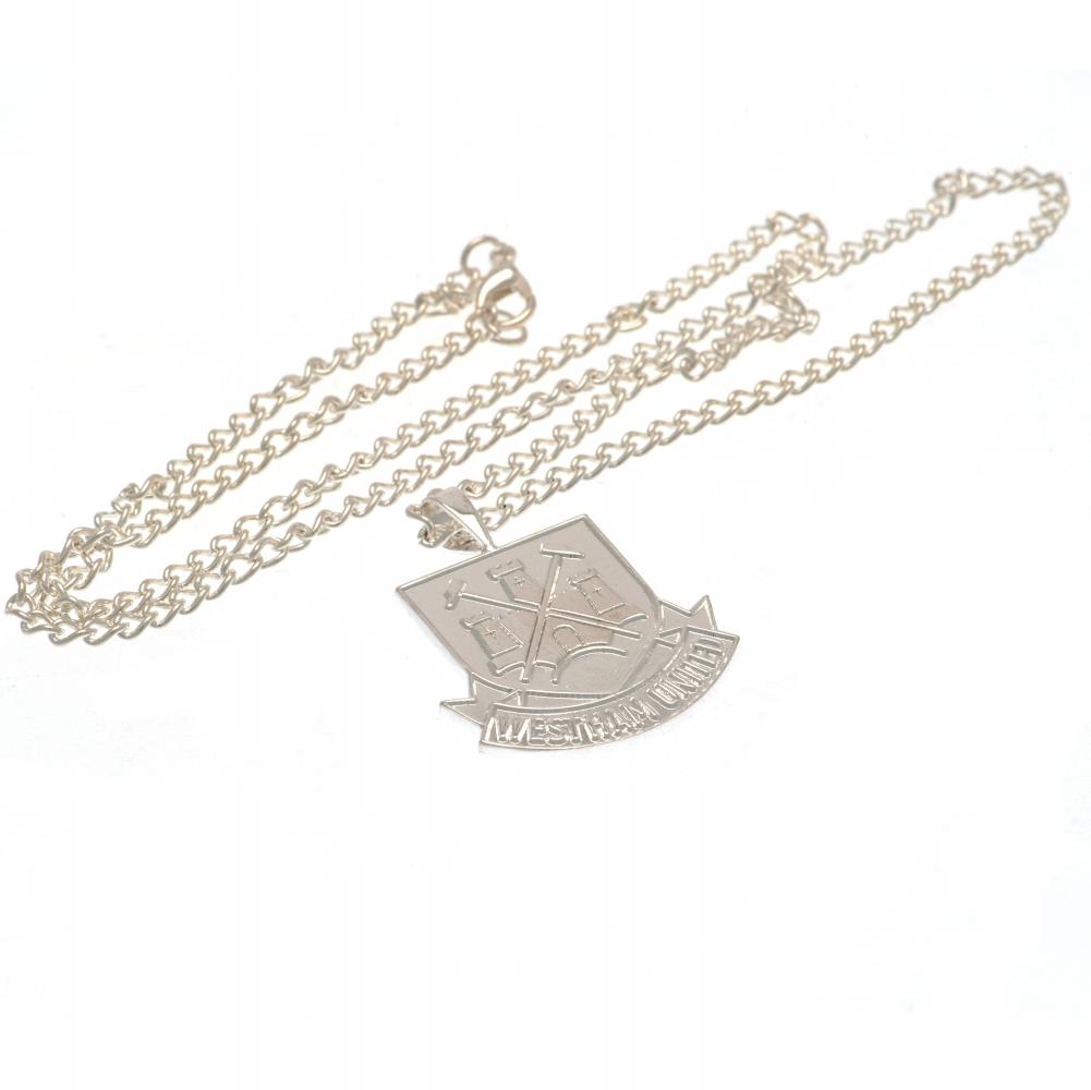 West Ham United FC Silver Plated Pendant & Chain XL CT