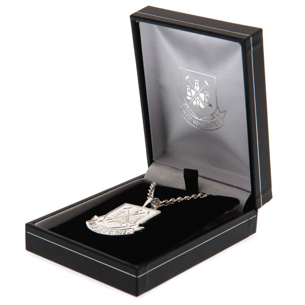 West Ham United FC Silver Plated Pendant & Chain XL CT