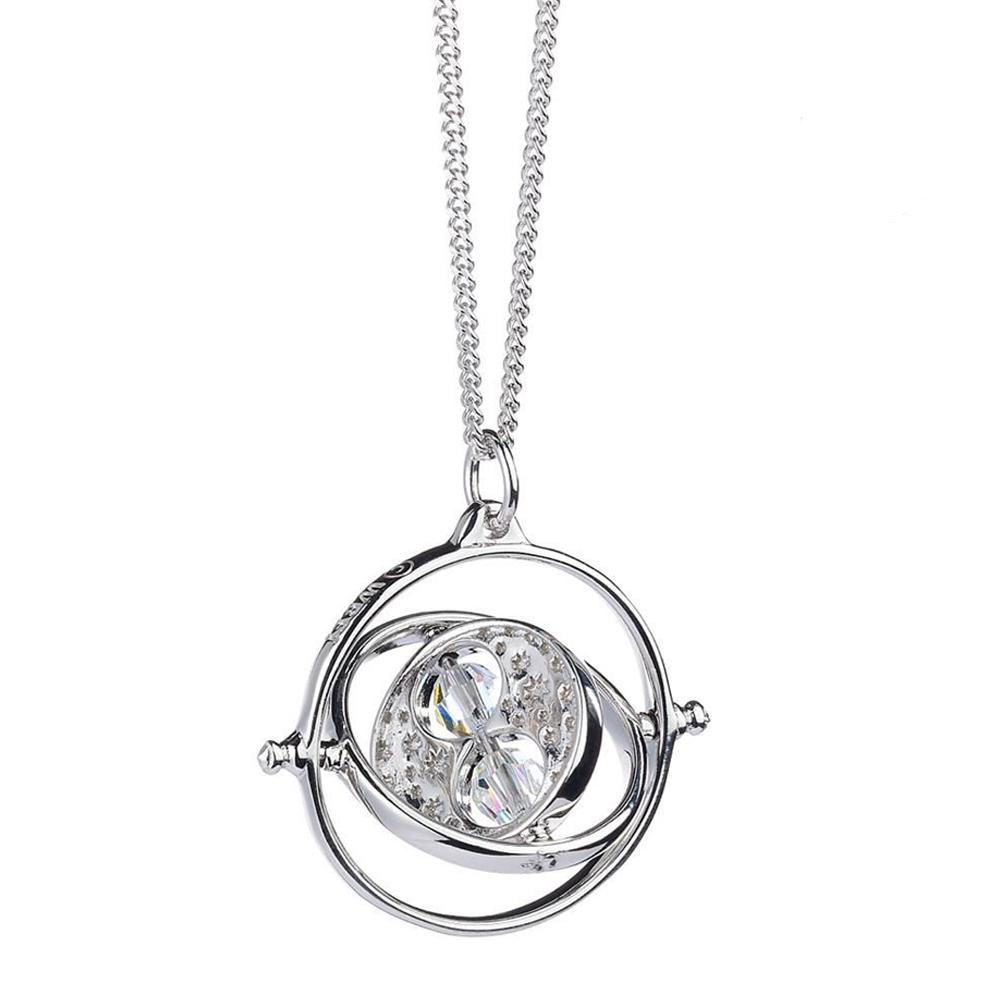 Harry Potter Sterling Silver Time Turner Crystal Necklace