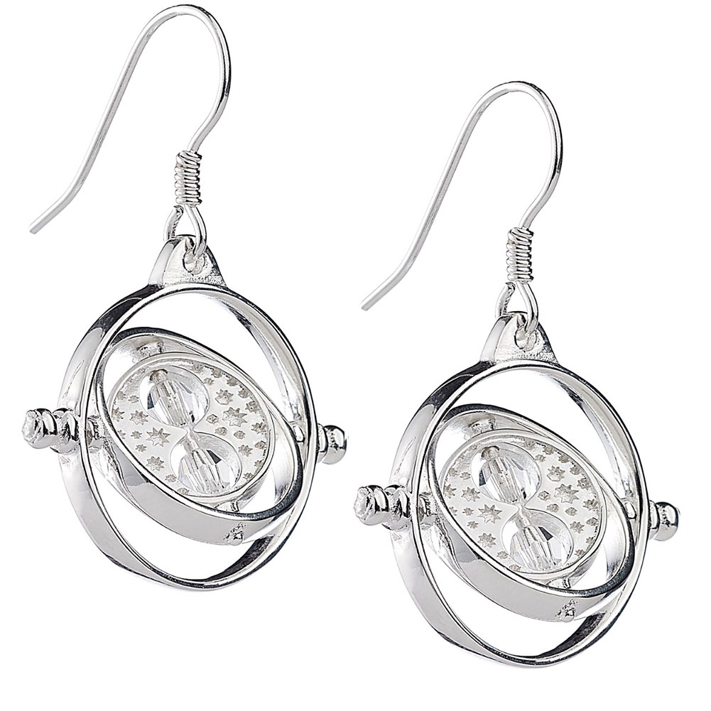 Harry Potter Sterling Silver Time Turner Crystal Hook Earrings