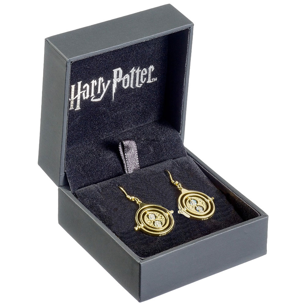 Harry Potter Gold Plated Time Turner Crystal Hook Earrings