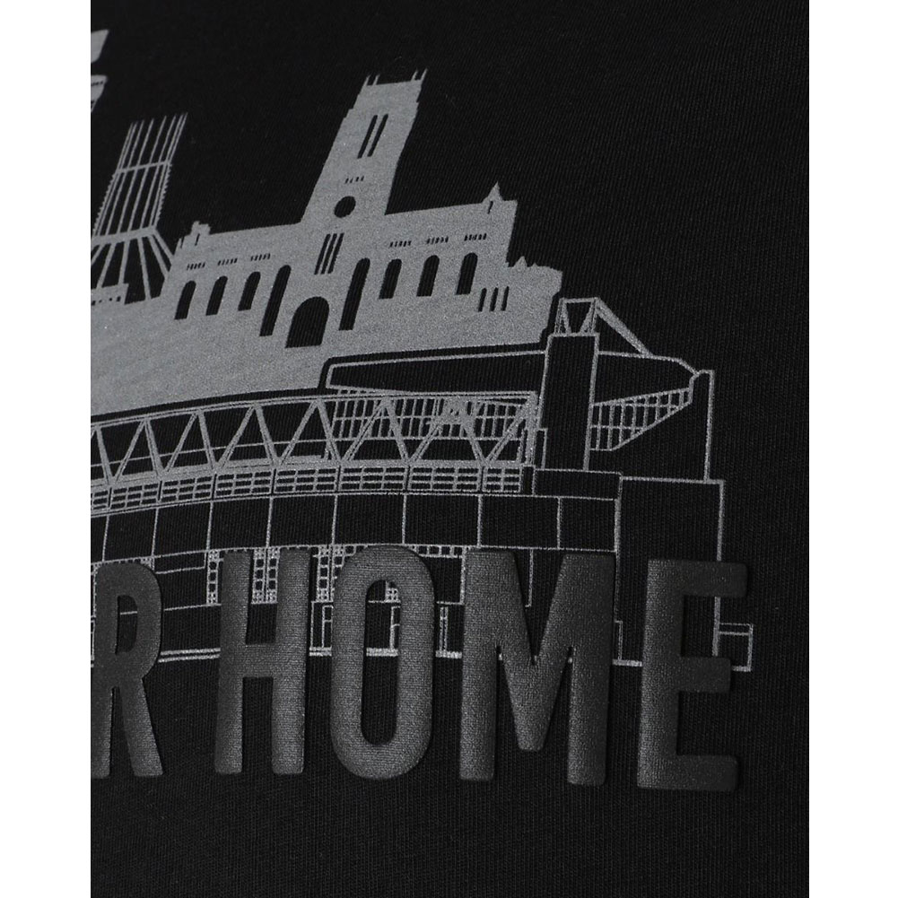 Liverpool FC Anfield Skyline T Shirt Mens Black Small