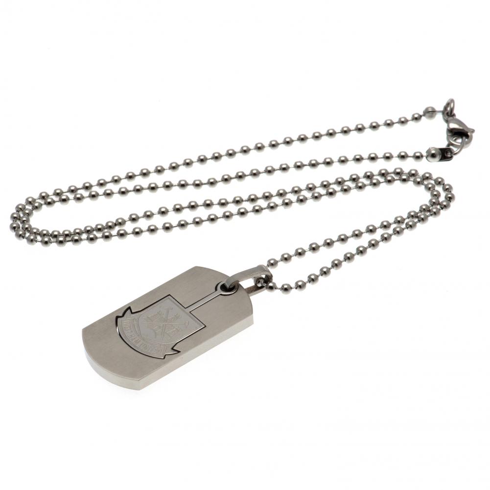 West Ham United FC Cut Out Crest Dog Tag & Chain