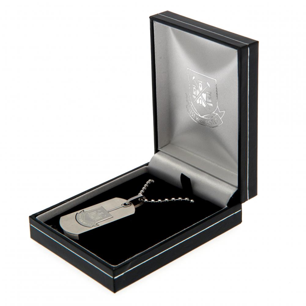 West Ham United FC Cut Out Crest Dog Tag & Chain