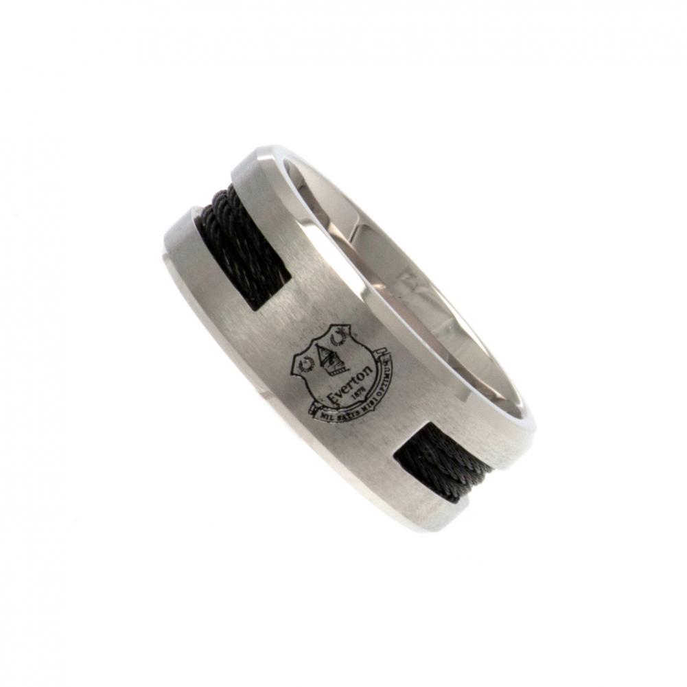 Everton FC Black Inlay Ring Small