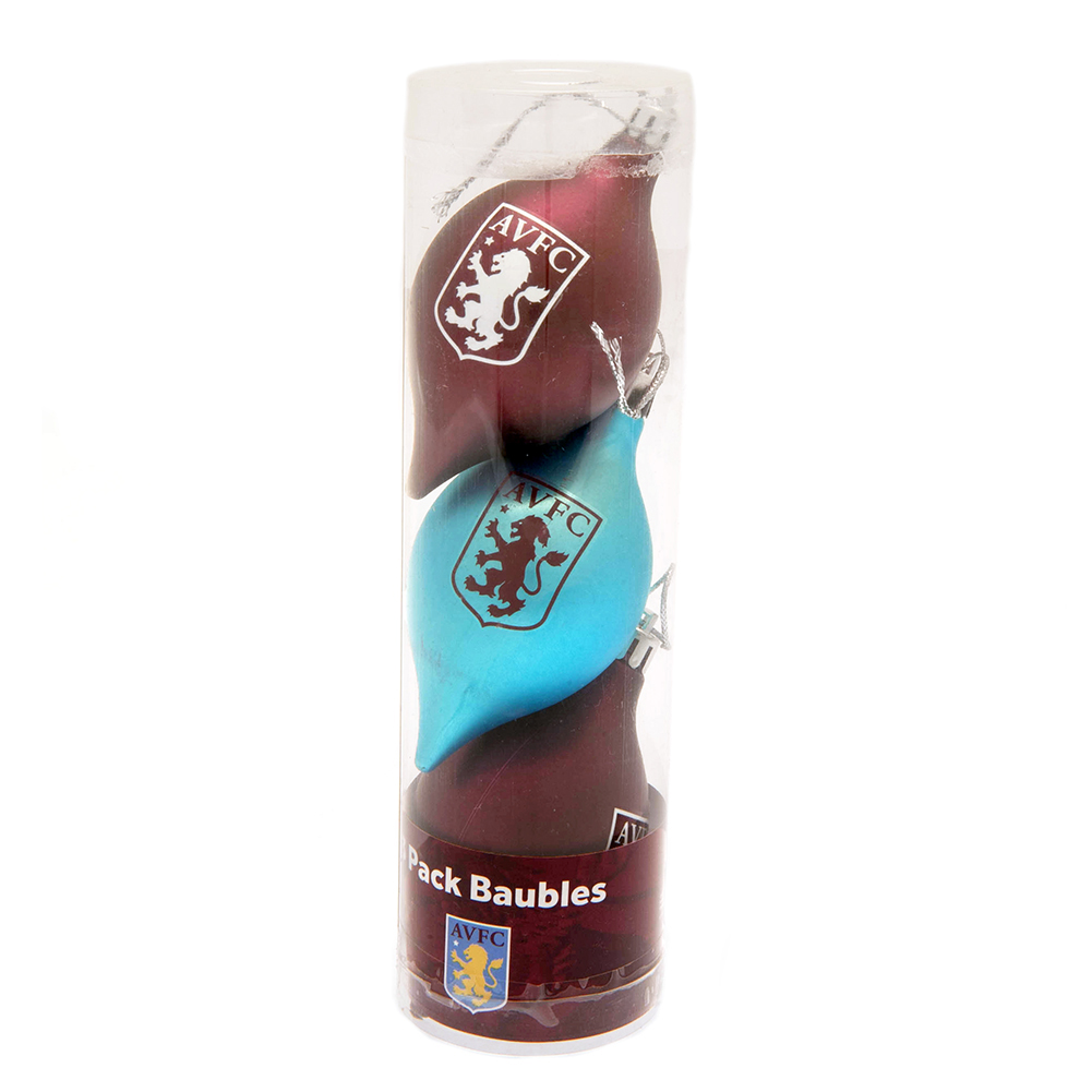 Aston Villa FC 3pk Vintage Baubles