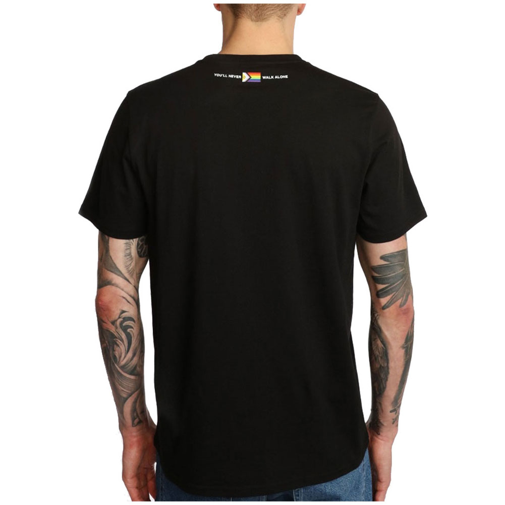 Liverpool FC Liverbird Pride T Shirt Mens Black Small