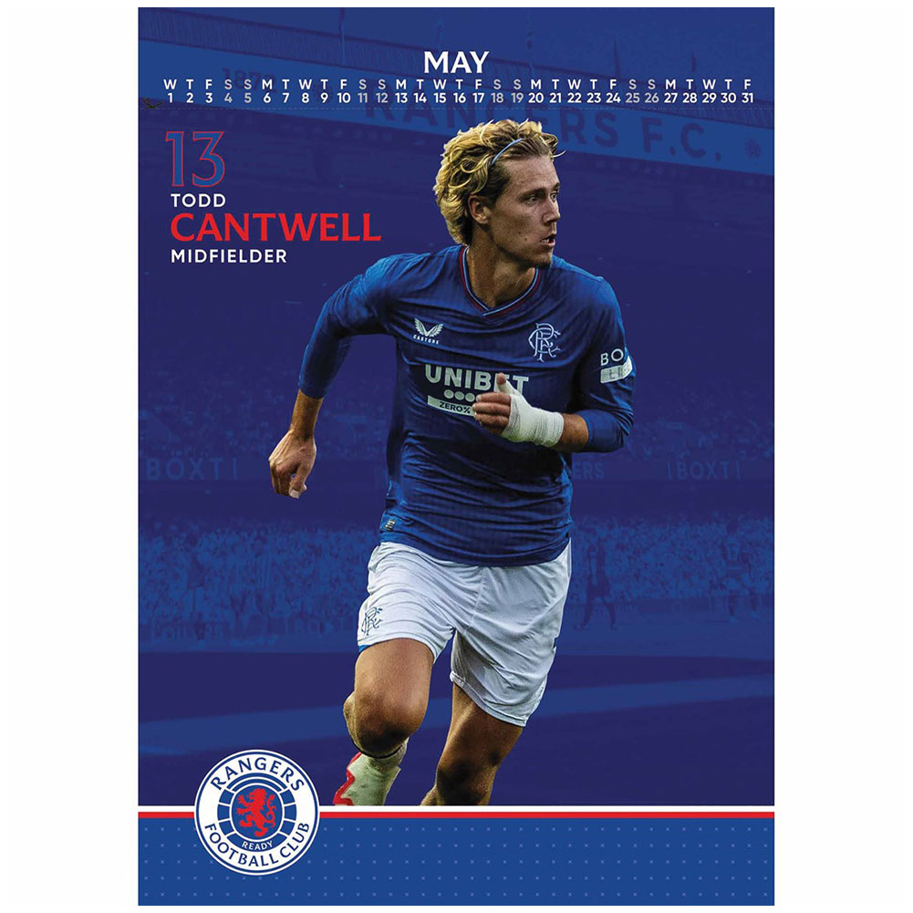 Rangers FC A3 Calendar 2024