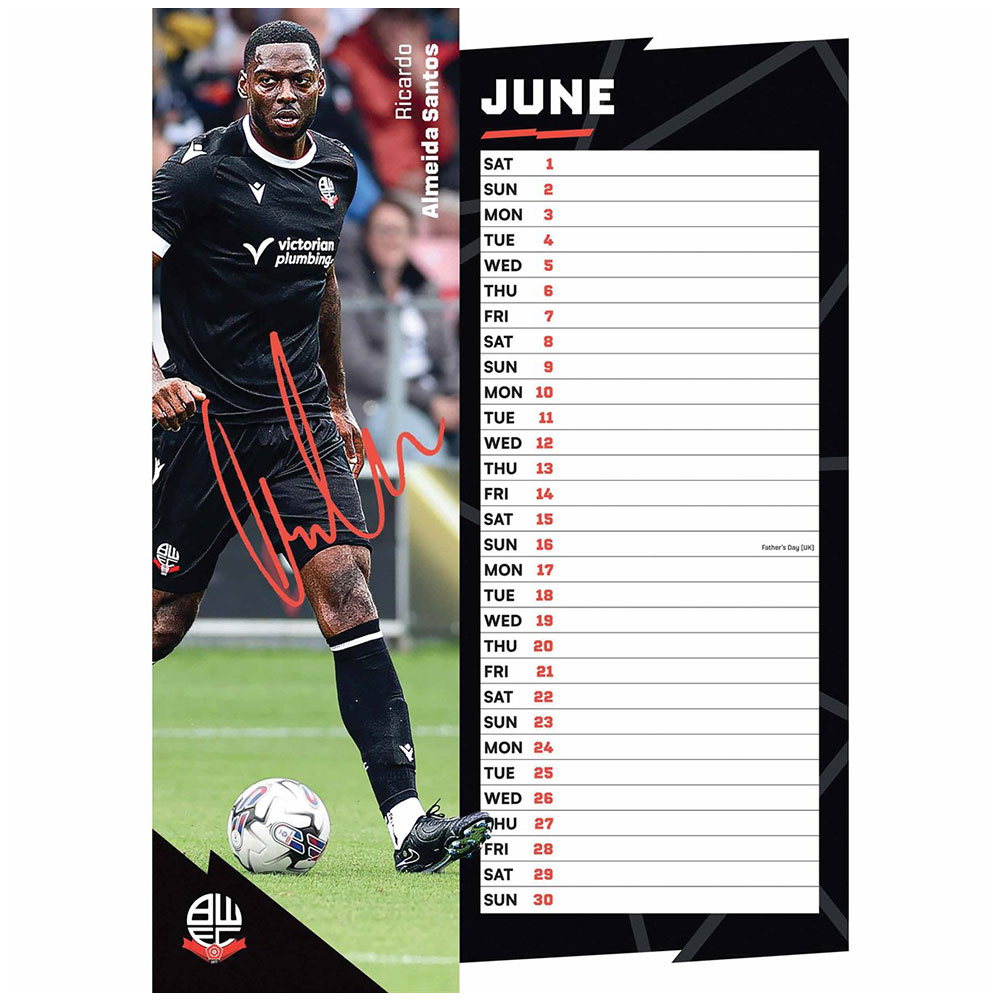 Bolton Wanderers FC A3 Calendar 2024