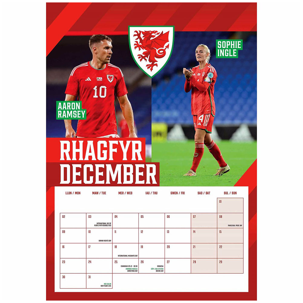 FA Wales A3 Calendar 2024