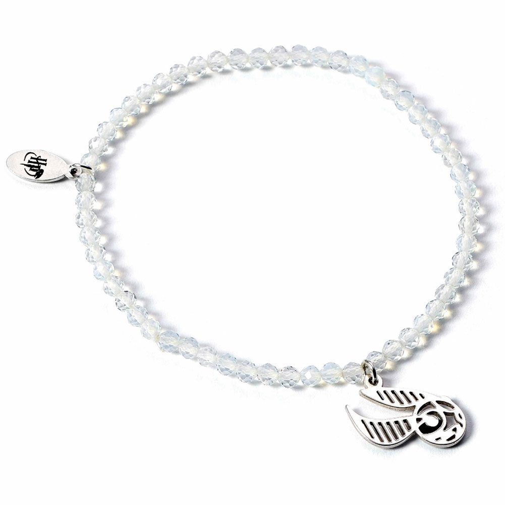 Harry Potter Stone Bracelet With Sterling Silver Golden Snitch Charm