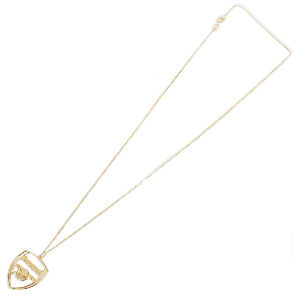 Arsenal FC 18ct Gold Plated on Silver Crest Pendant & Chain