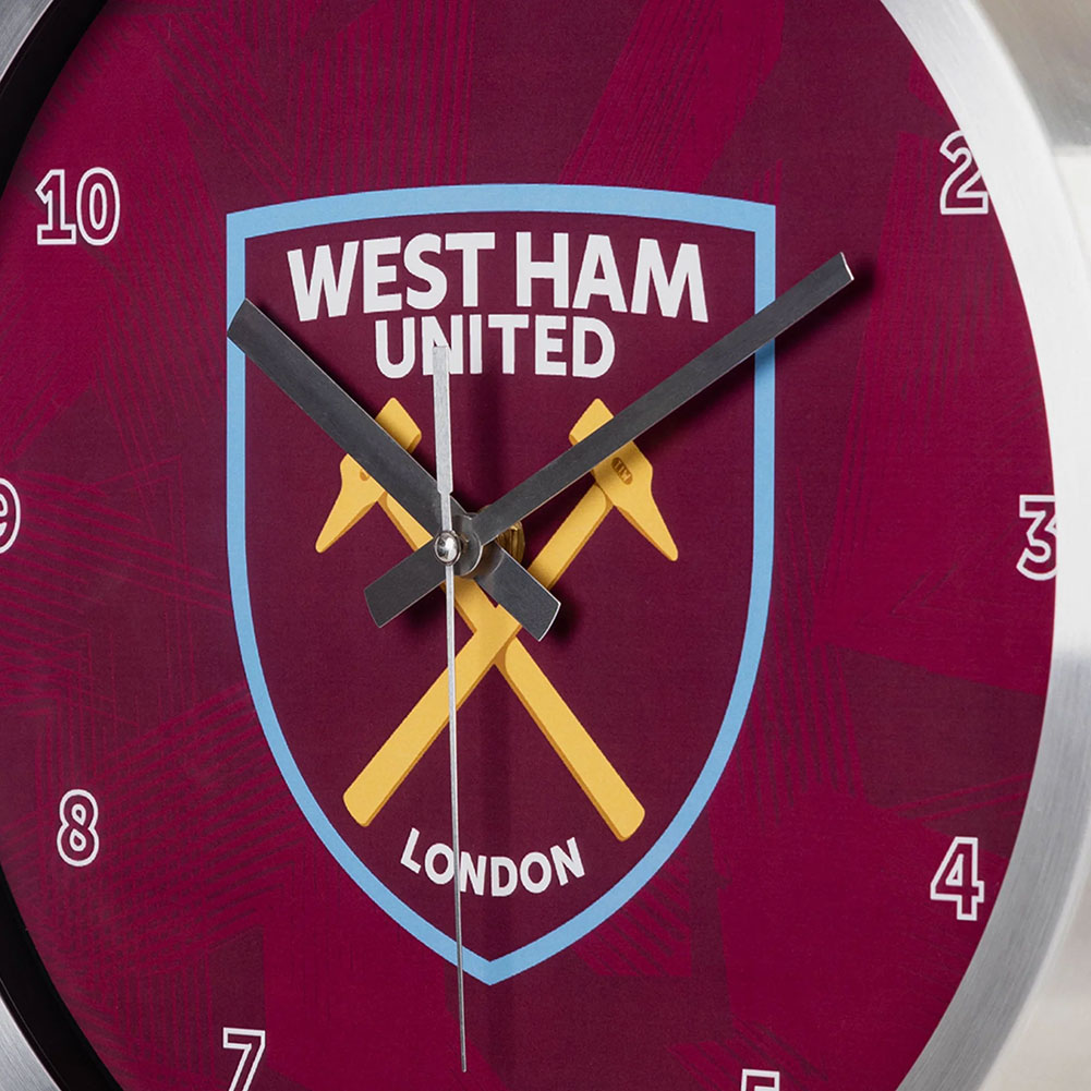 West Ham United FC Geo Metal Wall Clock