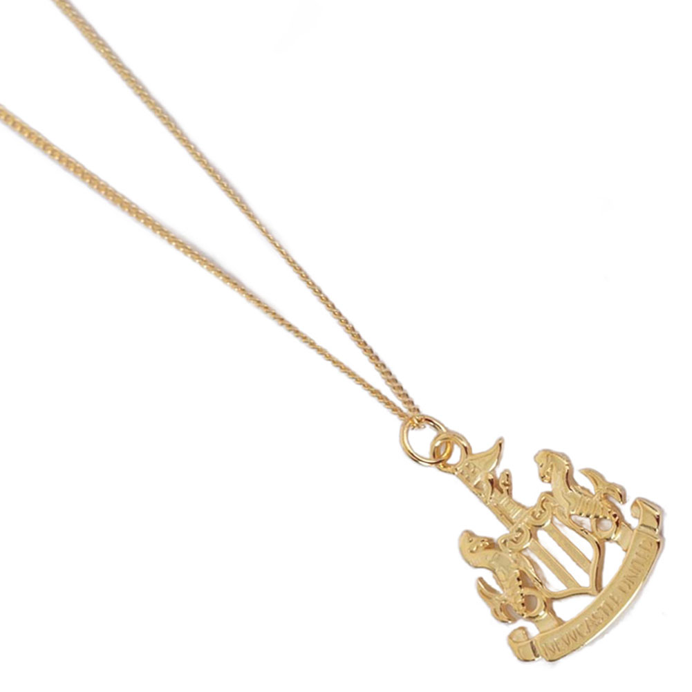 Newcastle United FC 18ct Gold Plated on Silver Pendant & Chain
