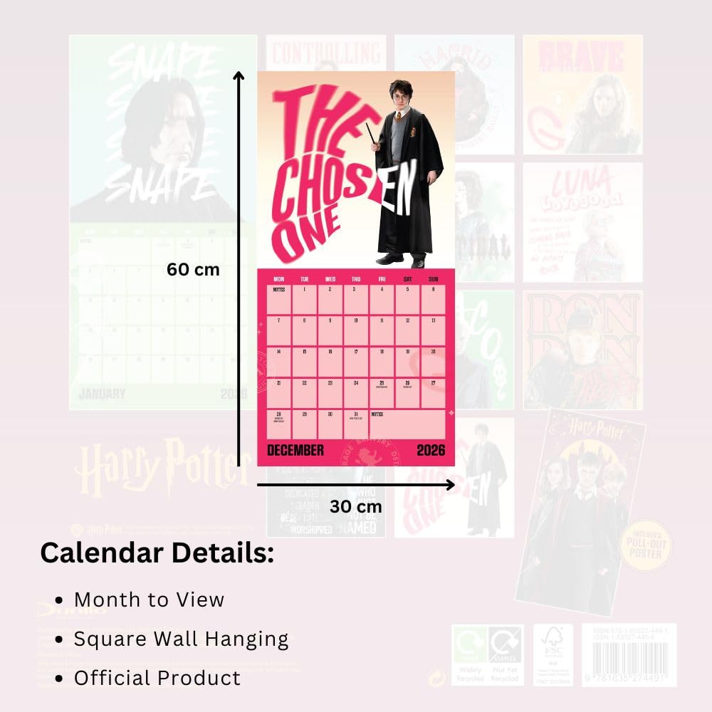 Harry Potter Square Calendar 2026